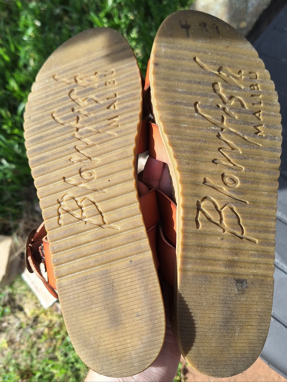 Blowfish womens brown cognac strap sandals size 10 Comfort Summer Spring - Picture 5 of 6